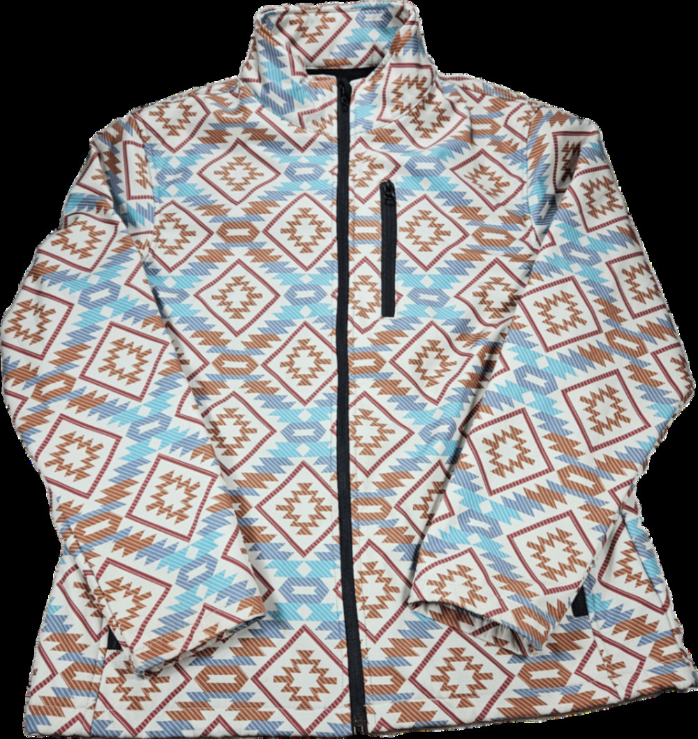 Cowgirl Legend Women's L Multi-Color Aztec Fleece Lined Softshell Jacket